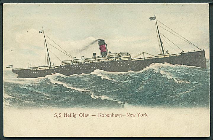 “Hellig Olav”, S/S, Skandinavien Amerika Linje København - New York. Sk. B. & Kf. no. 3860. Kvalitet 8