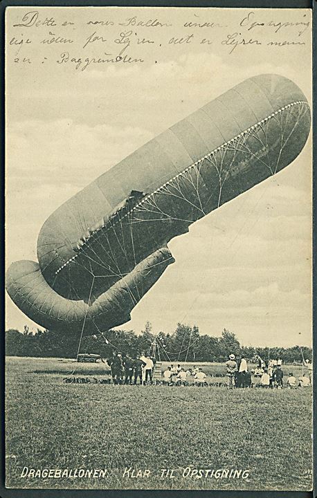 Hærens Drageballon klar til opstigning.Dannevirke no. 215. Kvalitet 8