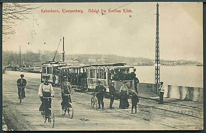 Klampenborg, udsigt fra Emilias Kilde med sporvogne. No. 662. Kvalitet 8