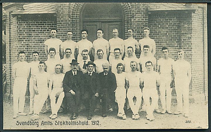 Olympiade. Svendborg Amts Stockholmshold 1912. Tornøe no. 250. Kvalitet 9