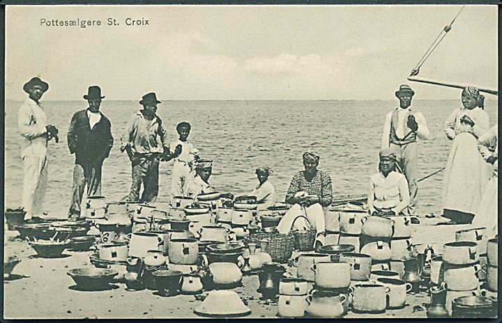 D.V.I., St. Croix, Pottesælgere på havn. E. Langkjær u/no. Kvalitet 10