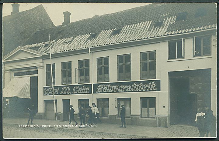 Fredericia, Danmarksgade med A/S Carl M. Cohr. Sølvvarefabrik. Grønholt u/no. Perfin C47 “C.M.C.”. Kvalitet 7