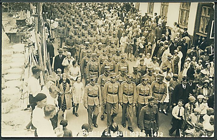 Fredericia, mandskab fra 10. Bataillon på “6-Juli dagen” i Fredericia 1931. No. 413.  Kvalitet 7