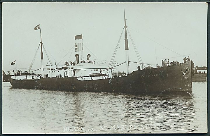 “Marselisborg”, S/S, D/S af 1896 A/S. Bortblev på rejse fra Pensacola til Kbh. december 1914. Fotokort u/no. Kvalitet 8