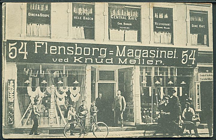 Odense, Vestergade 54, “Flensborg-Magasinet” ved Knud Møller. U/no. Kvalitet 7
