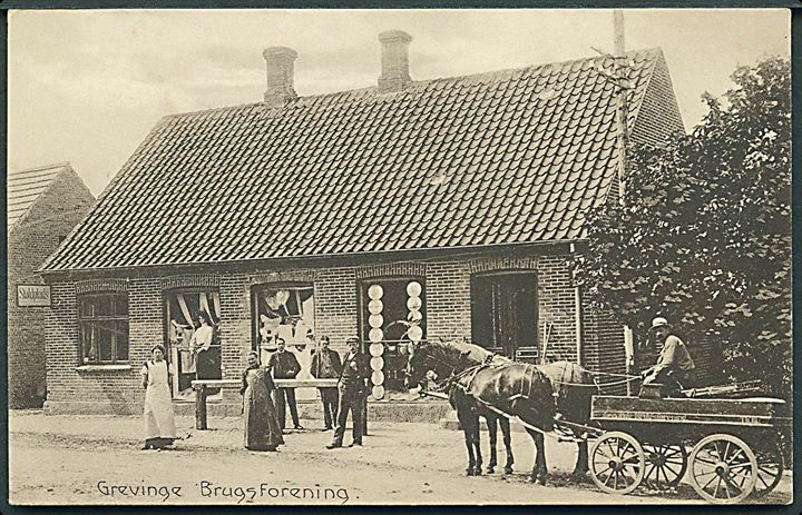 Grevinge, Brugsforening med hestevogn. Fotograf Bay no. 26107. Kvalitet 8