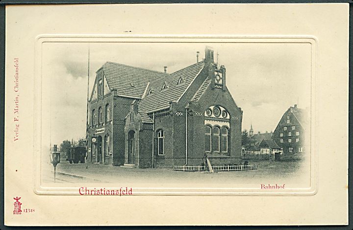 Christiansfeld, jernbanestation. F. Martin no. 11348. Kvalitet 8
