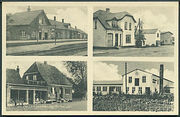 Langeskov, partier med bl.a. jernbanestation. H. Schmidt no. 4865. Kvalitet 9