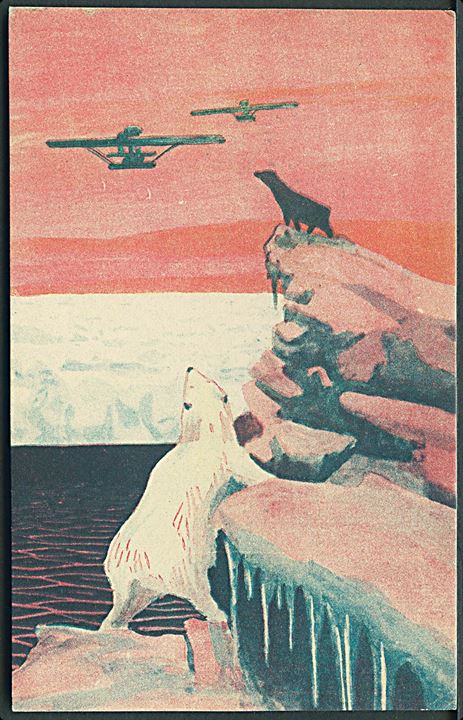 Svalbard. Polarflyvere og isbjørne. Norsk Kunstforlag no. 517. Kvalitet 7