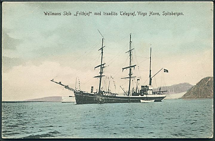 Svalbard. Virgo Havn. Wellmans skib “Frithjof” med traadlös Telegraf. Spitsbergen no. 9. Kvalitet 7