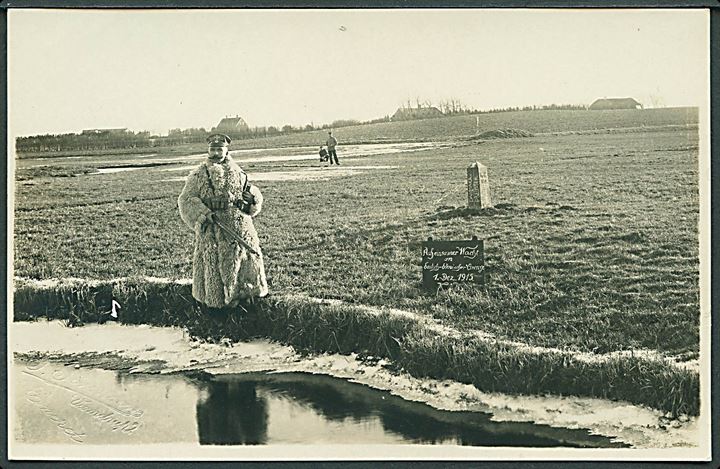 Dansk-tyske grænse med vinterklædt tysk soldat d. 1.12.1915. S. Sørensen, Vamdrup u/no. Kvalitet 8