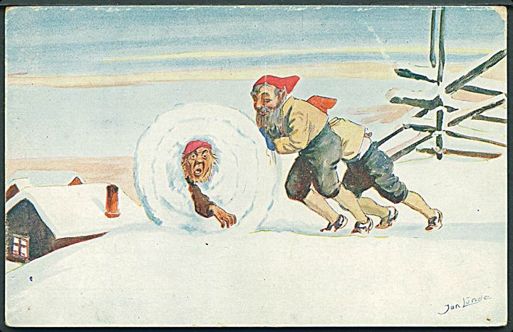 Lunde, Jan: “Nisser ruller snebold. J. A. no. 1141 C.  Kvalitet 7