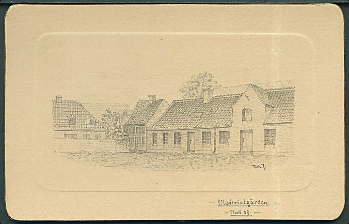 Zelther, Wilhelm: “Materialgården”, nov. 89. Kartonkort u/no. Kvalitet 8