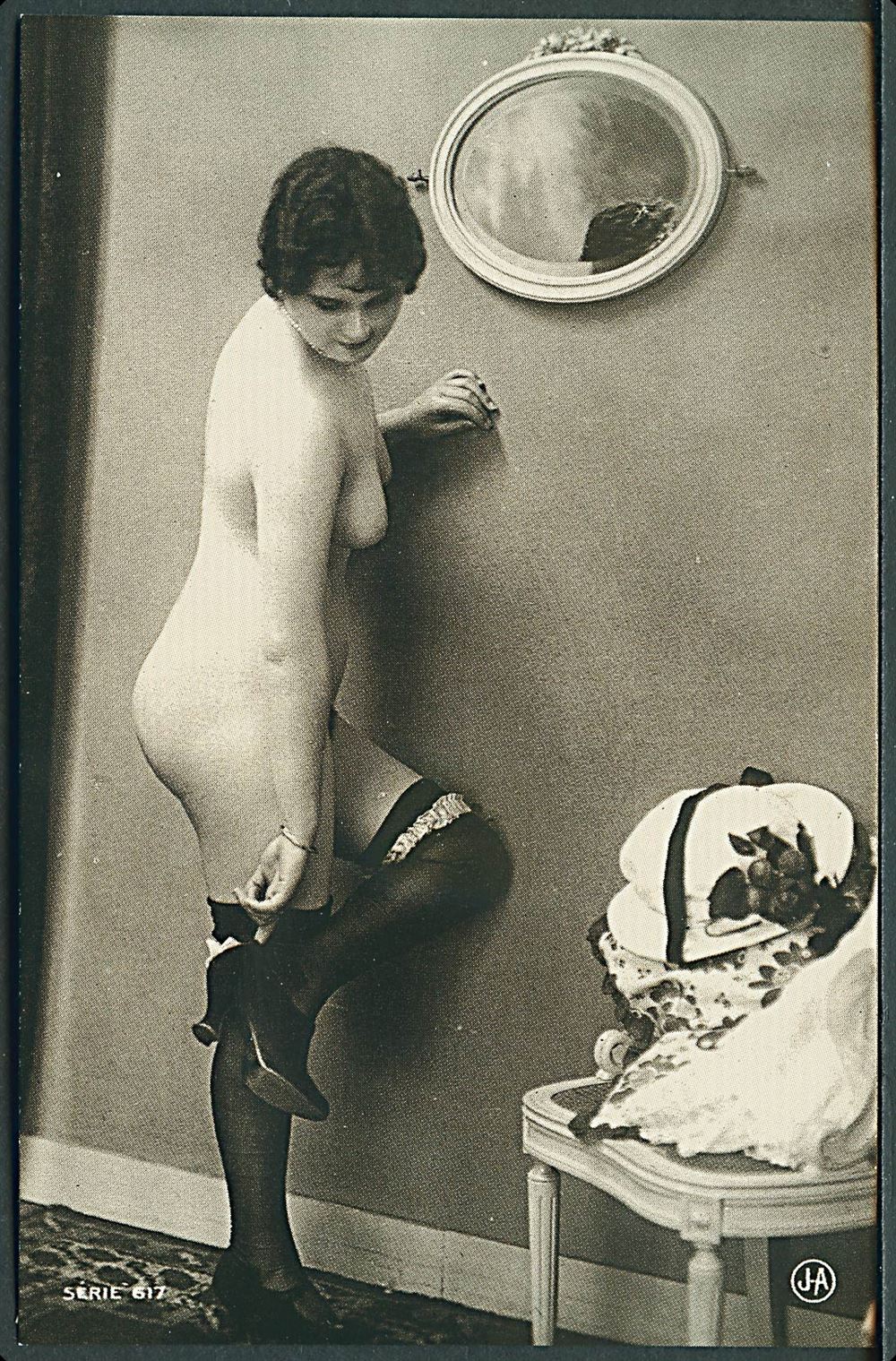 Erotisk postkort "Kvinde at tage på" Nytryk Stampa PR