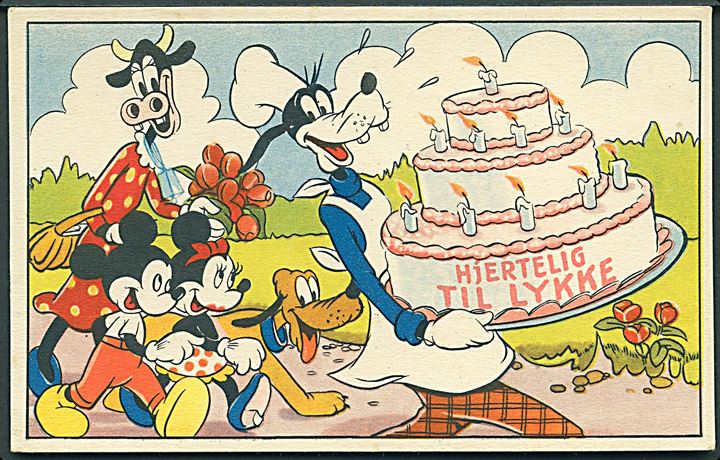 Walt Disney: Fedtmule med stor kage Hjertelig Tillykke. Elmo u/no. 