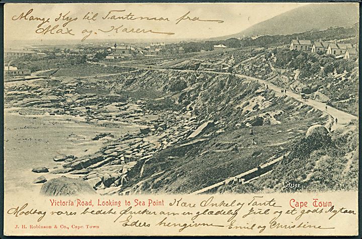 Cape Town. Victoria Road, looking to Sea Point. J. H. Robinson & Co. no. 72291. (Afrevet mærke). 