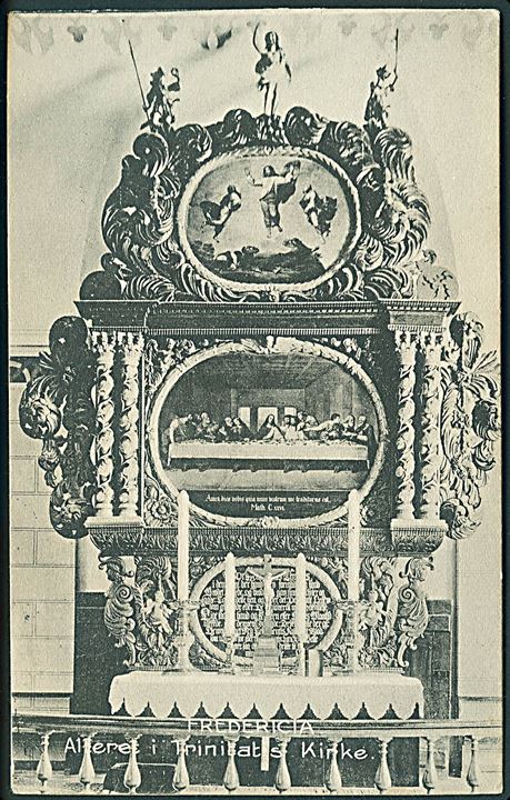Fredericia. Alteret i Trinitatis kirke. Adams Postkort Central no. 13146. 