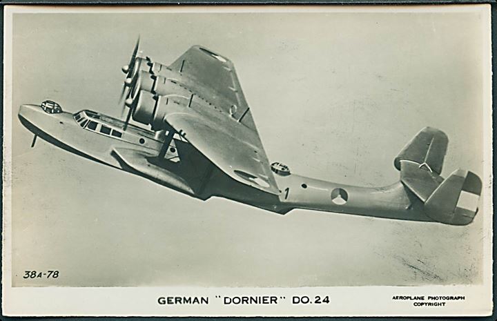 Tysk Dornier Do. 24 vandflyver fra det hollandske luftvåben. Valentine's no. 38A-78.