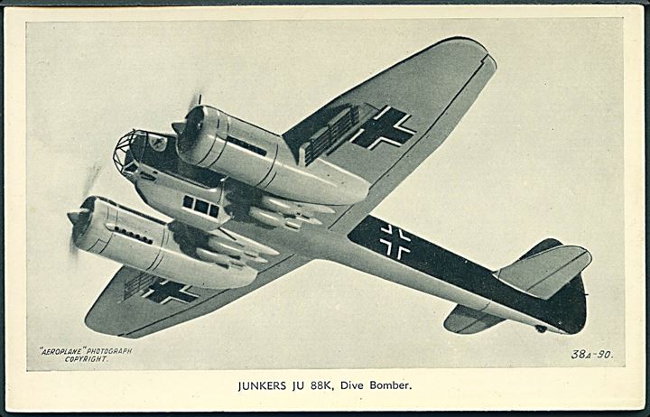Tysk Junkers Ju 88K bombemaskine fra Luftwaffe. Valentine's no. 38A-90.