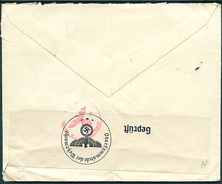 10 s.  Frimærkejubilæum og 20 s. Pres. Päts på brev fra Tallinn d. 9.9.1940 til Vojens, Danmark. Åbnet af tysk censur i Berlin.