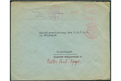 25 pfg. firmafranko fra U.d.S.S.R. Handelsvertretung in Deutschland i Berlin d. 18.11.1933 til Handelsvertretung der U.d.S.S.R. in Dänemark, København, Danmark.