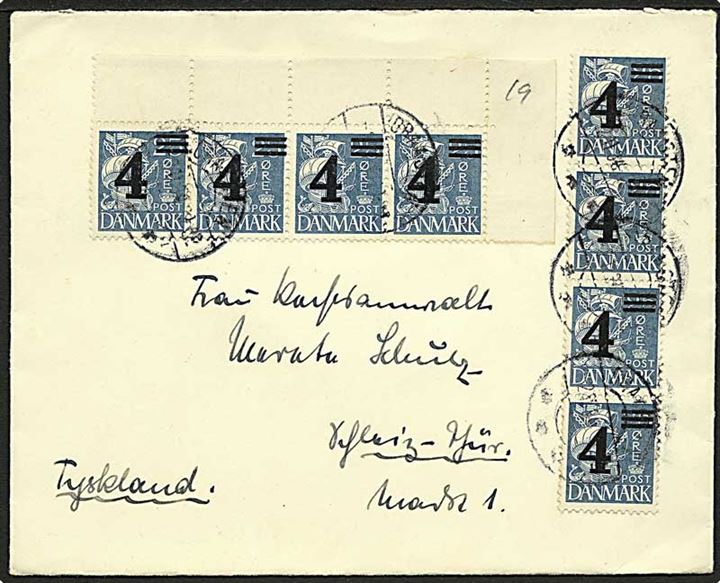4/25 øre Provisorium (8) på brev fra Graasten sn1 d. 2.11.1934 til Tyskland.
