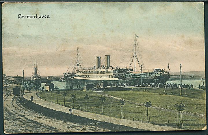 Tyskland, Bremerhaven med dampskib. No. 2332.
