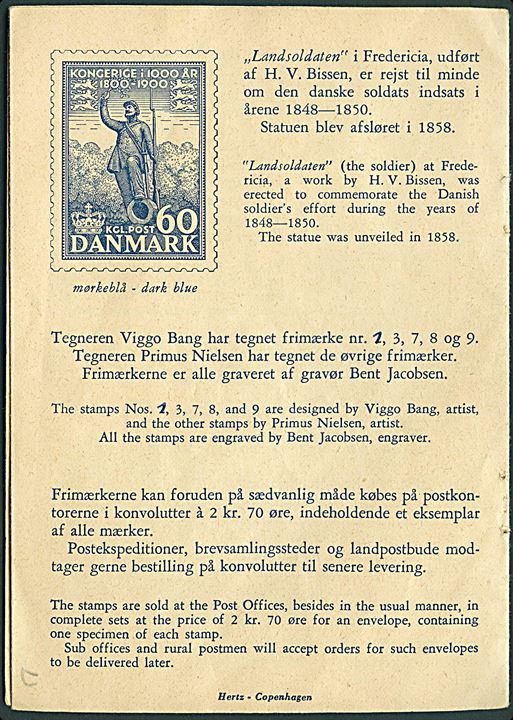1000 års udg. Lille reklamehæfte med beskrivelse af udgaverne fra 1953-1956.