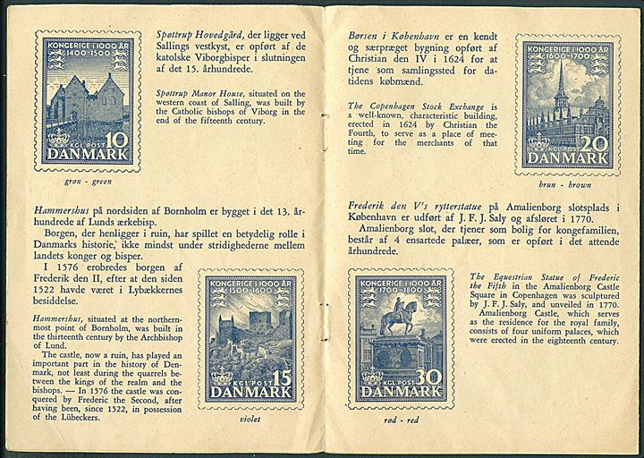 1000 års udg. Lille reklamehæfte med beskrivelse af udgaverne fra 1953-1956.