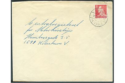 60 øre Fr. IX på brev annulleret med pr.-stempel Lindved pr. Vejle d. 11.10.1969 til København.