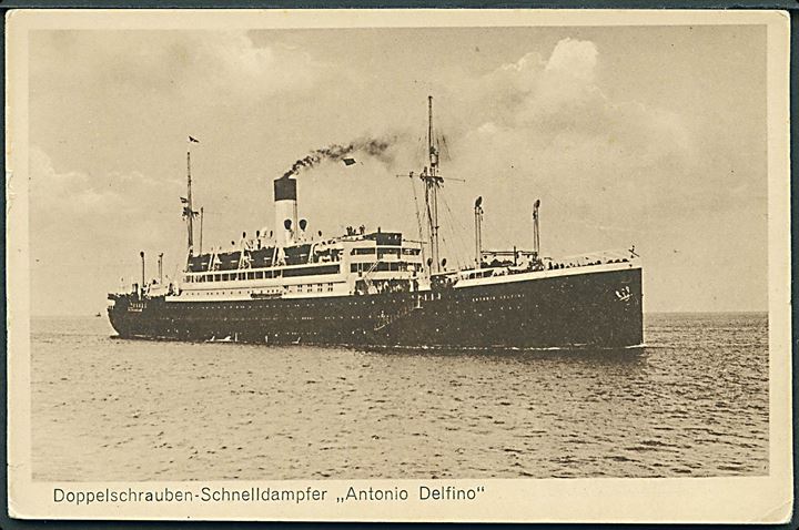 Doppelschrauben - Schnellpostdampfer Antonio Delfino der Hamburg - Süd. Kumm. Gebr., Hamburg no. 36. 