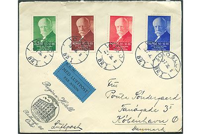 Komplet sæt Nansen I udg. på luftpostbrev fra Oslo d. 23.7.1936 til København, Danmark.