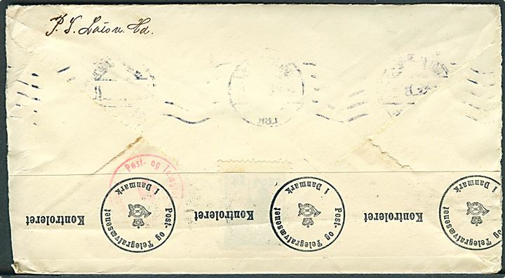 15 öre Linne og På Post för Sverige mærkat på brev fra Halmstad d. 31.8.1940 til København, Danmark. Åbnet af dansk censur.