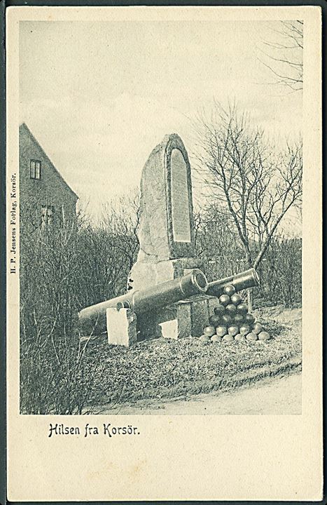 Hilsen fra Korsør. Monument for Krigen 1864. H. P. Jensens forlag u/no. 
