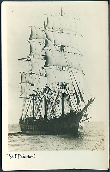 St. Mirren, britisk 3-mastet sejlskib. Nautical Photo u/no.