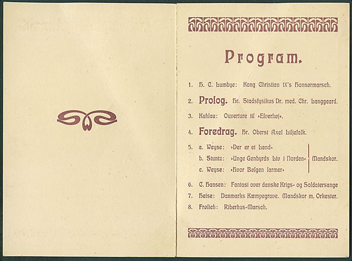 Program til Christian IX's Jubilæumsfest i Fredericia d. 15.11.1903. 