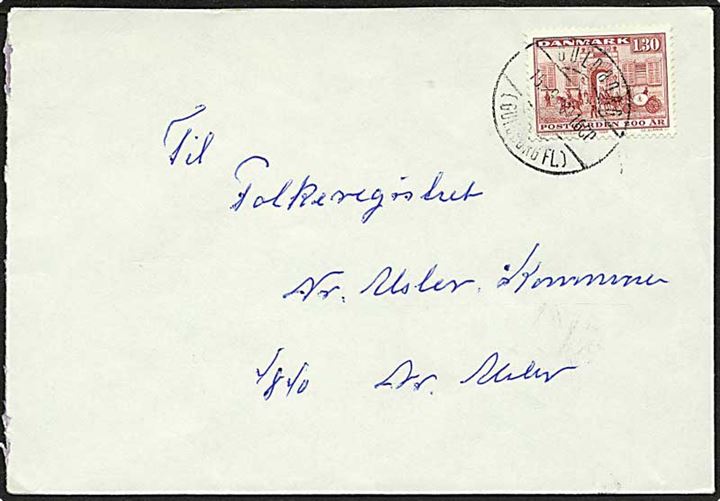 1,30 kr. Postgården på brev annulleret med parentes stempel Guldborg (Guldborg Fl.) d. 15.9.1980 til Nr. Alslev.