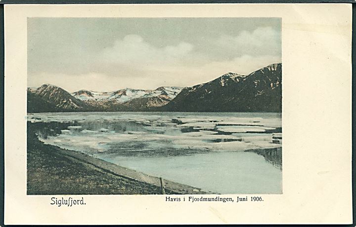 Siglufjord, havis i fjordmundingen, juni 1906. U/no.