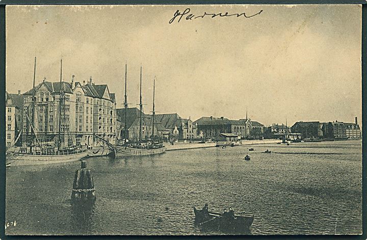 Kjøbenhavn. Parti af havnen set fra Langebro. Rud. M. Bardach no. 676. 