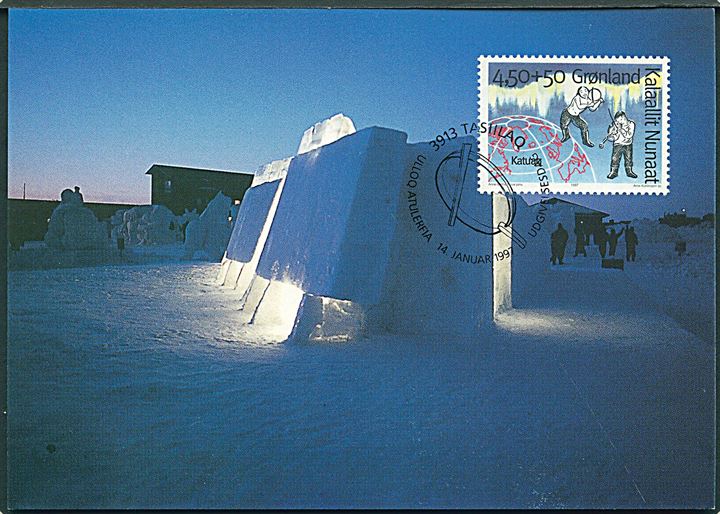 Grønland. Model i sne. Grønlands Postvæsen. Foto. Peter Barfoed BET. 85 / 97. 