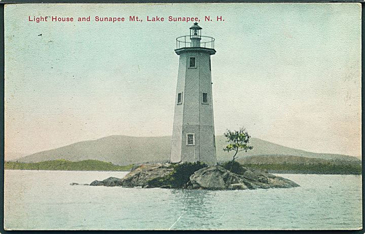 Light House and Sunapee Mt., Lake Sunaoee, N. H. Geo F. Slade Jr. no. 604. 