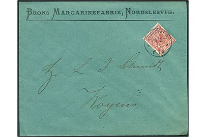 10 pfg. Adler på brev annulleret med enringsstempel Bröns d. 23.12.1893 til Vojens.