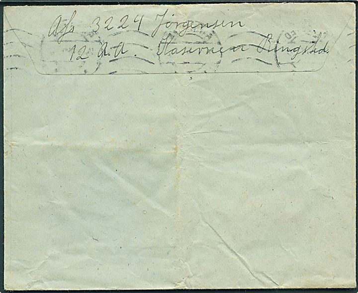 Ufrankeret brev fra soldat på kasernen i Ringsted d. 24.3.1948 til Karleby, Falster. Udtakseret i porto med 10 øre Portomærke i 4-stribe stemplet Karleby d. 25.3.1948.