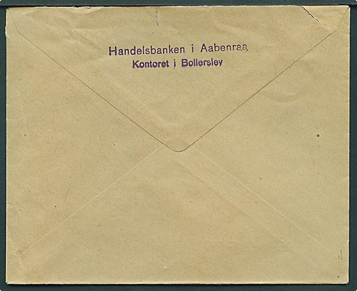 15 øre 1. Zone udg. på brev annulleret med brotype IIb Bolderslev d. 22.6.1920 til Aabenraa.