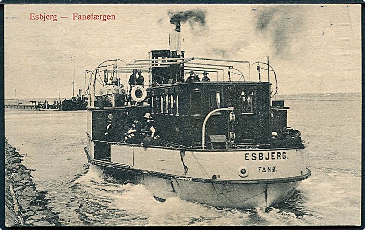 Esbjerg, S/S, Fanøfærgen afgår fra Esbjerg. C.J.C. no. 265.