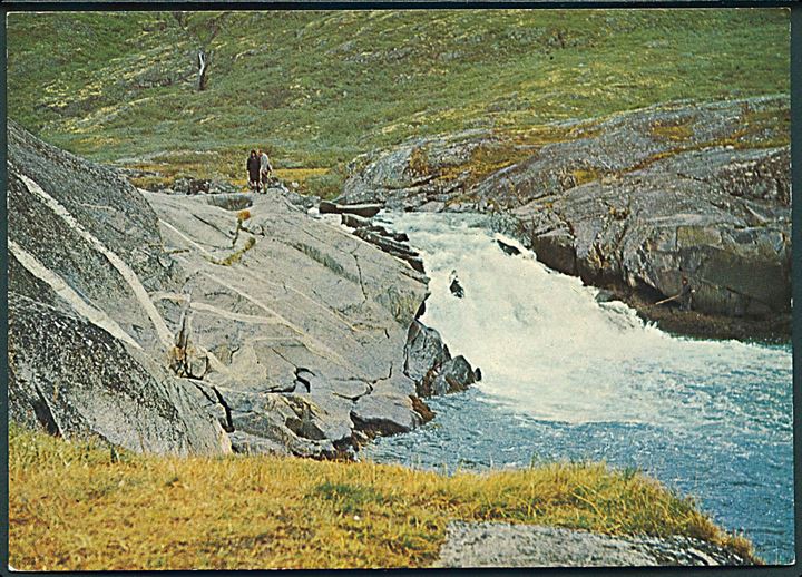 Grønland. Lakseelv i Sydgrønland. KGH no. 88. På dansk og engelsk. Fot. Hans C. Christiansen. Grønlund Publishers. 