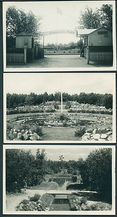 Laugesens Have. Offentligt tilgængeligt parkanlæg ved Videbæk anlagt i 1920'erne af Lauge Laugesen. 6 private fotos fra 1930'erne. 7x11 cm