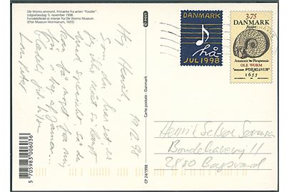 3,75 kr. Forssiler illustreret helsagsbrevkort med Julemærke 1998 fra Københavns Postcenter d. 19.12.1998 til Bagsværd.