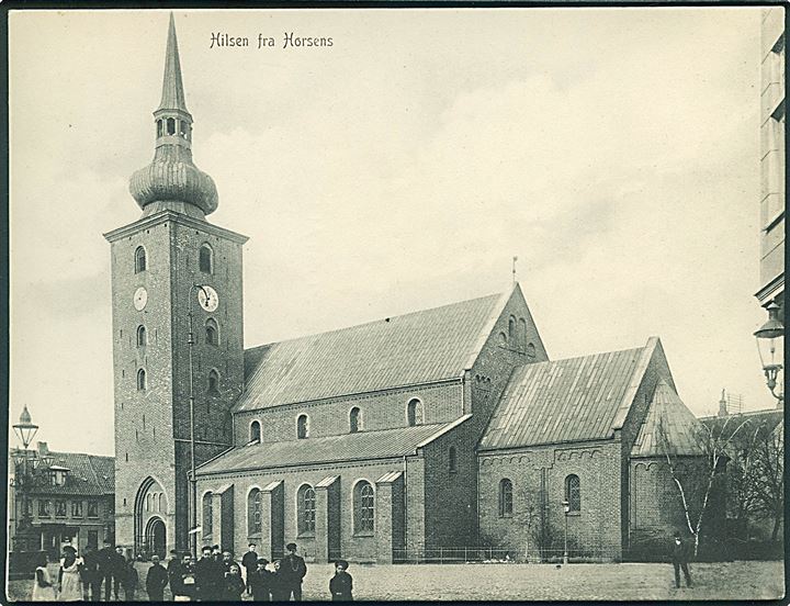 Horsens, Vor Frelsers Kirke. P. Heckscher no. 2341. Stort kort 13½x17½ cm.