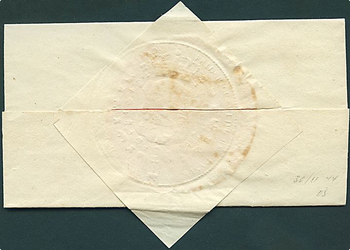 1831. Tjenestebrev mærket K.d.S. dateret d. 12.8.1832 med rødt liniestempel RATZEBURG til Mölln. På bagsiden stort papirsegl.